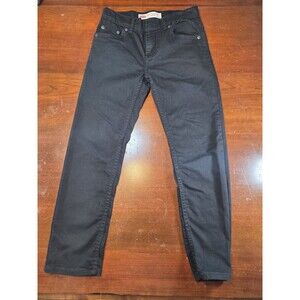 Levis 502 Jeans Boys Size 10 Regular Black Tapered Denim Pants Stretch